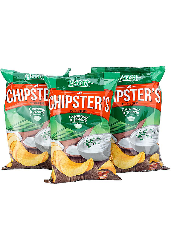 Чипсы к пиву Chipsters «Сметана-зелень» 70г